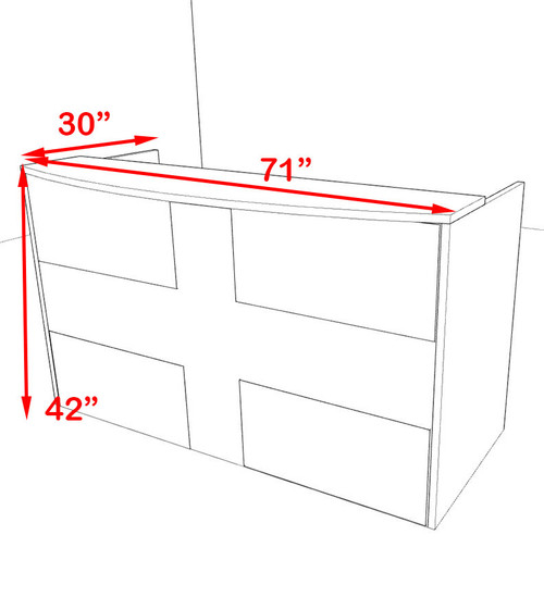 2pc Rectangular Modern Acrylic Panel Office Reception Desk, #OT-SUL-RO25