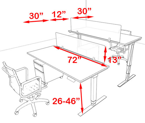 Two Persons Modern Power Adjustable Divider Workstation, #OF-CON-HP13