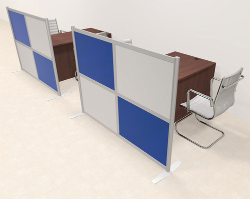 Two Person Workstation w/Acrylic Aluminum Privacy Panel, #OT-SUL-HPB18