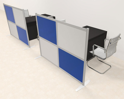 Two Person Workstation w/Acrylic Aluminum Privacy Panel, #OT-SUL-HPB20