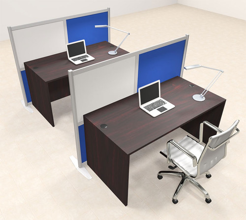 Two Person Workstation w/Acrylic Aluminum Privacy Panel, #OT-SUL-HPB31