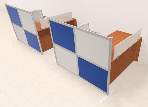 Two Person Workstation w/Acrylic Aluminum Privacy Panel, #OT-SUL-HPB41