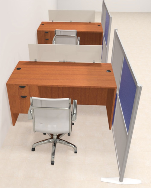 Two Person Workstation w/Acrylic Aluminum Privacy Panel, #OT-SUL-HPB41