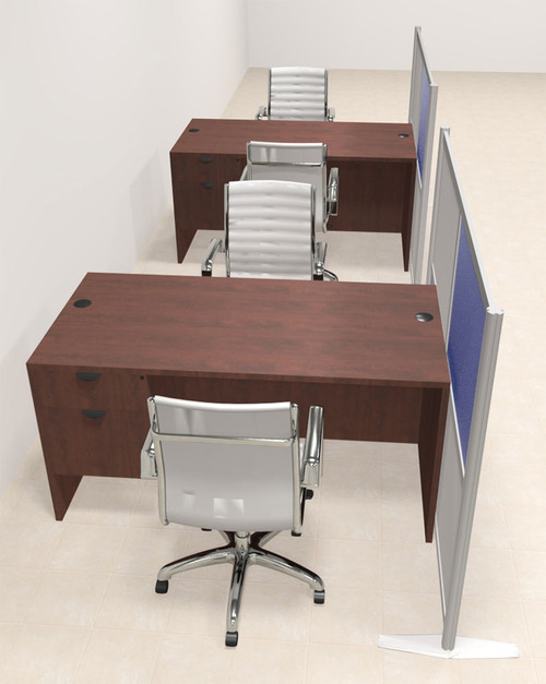 Two Person Workstation w/Acrylic Aluminum Privacy Panel, #OT-SUL-HPB54