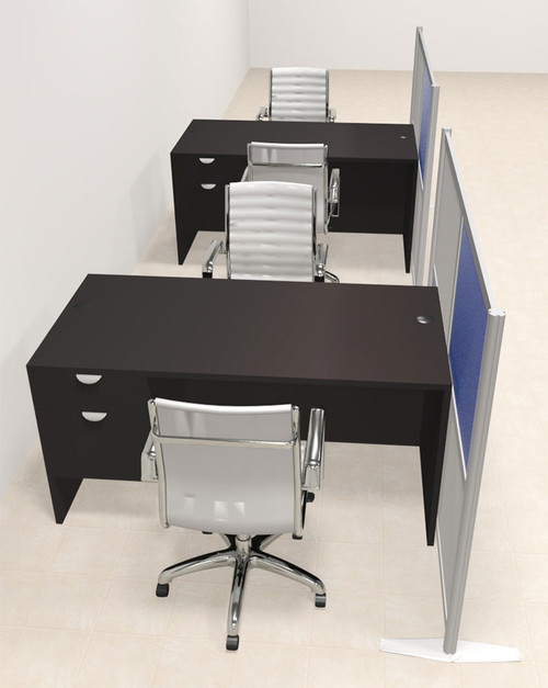 Two Person Workstation w/Acrylic Aluminum Privacy Panel, #OT-SUL-HPB56