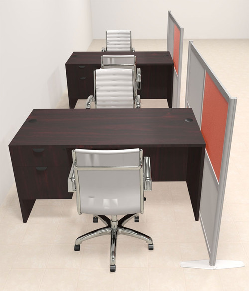 Two Person Workstation w/Acrylic Aluminum Privacy Panel, #OT-SUL-HPO127