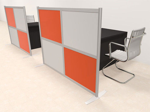 Two Person Workstation w/Acrylic Aluminum Privacy Panel, #OT-SUL-HPO128