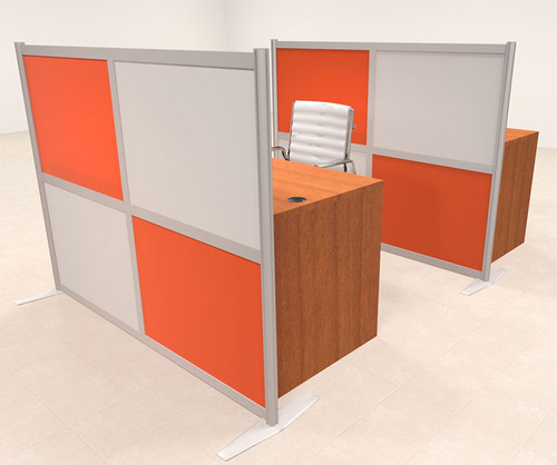 Two Person Workstation w/Acrylic Aluminum Privacy Panel, #OT-SUL-HPO137