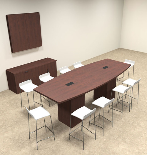 Boat Shape Counter Height 10' Feet Conference Table, #OF-CON-CT3