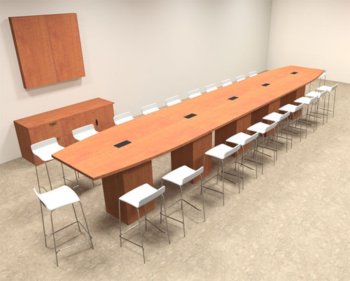 Boat Shape Counter Height 22' Feet Conference Table, #OF-CON-CT38