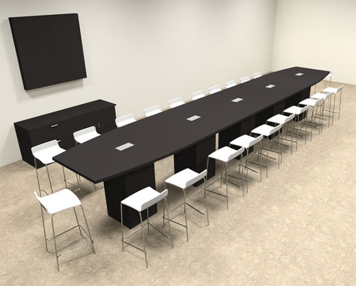 Boat Shape Counter Height 22' Feet Conference Table, #OF-CON-CT42