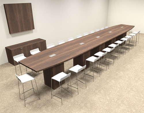 Boat Shape Counter Height 24' Feet Conference Table, #OF-CON-CT46