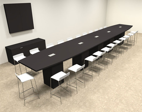 Boat Shape Counter Height 24' Feet Conference Table, #OF-CON-CT48