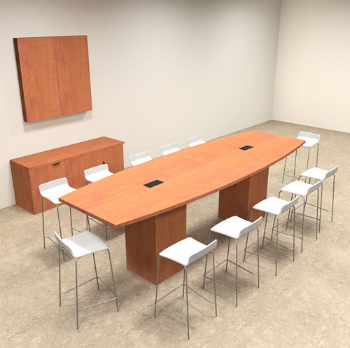Boat Shape Counter Height 12' Feet Conference Table, #OF-CON-CT8