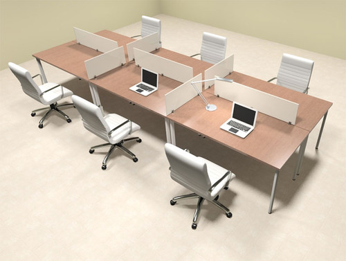 Six Persons Modern Acrylic Divider Workstation, #MT-FIV-FP15