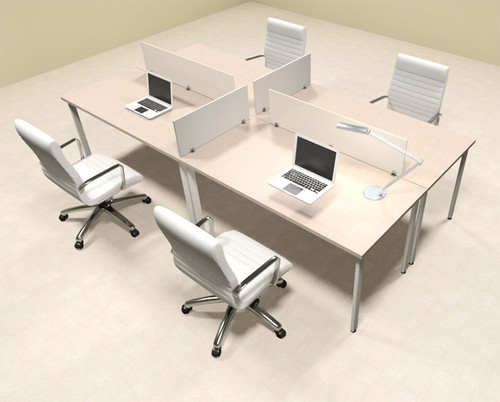 Four Persons Modern Acrylic Divider Workstation, #MT-FIV-FP8