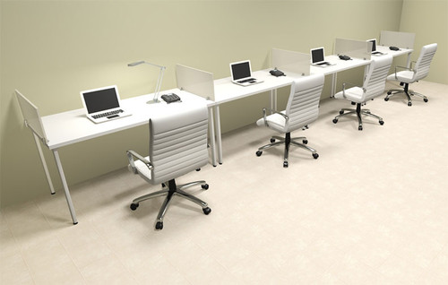 Four Persons Modern Acrylic Divider Workstation, #MT-FIV-SP13