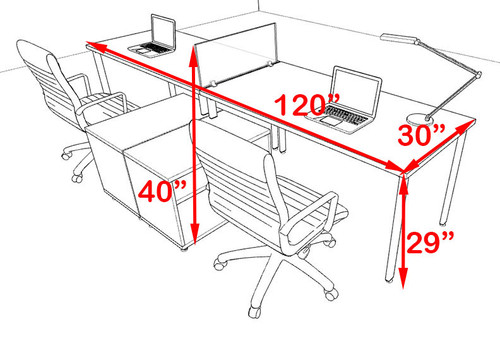 Two Persons Modern Acrylic Divider Workstation, #MT-FIV-SP85
