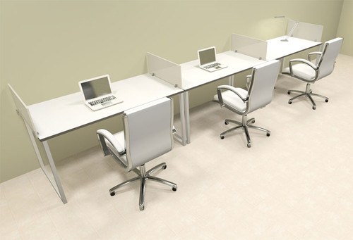 There Person Modern Acrylic Divider Office Workstation, #AL-OPN-SP19