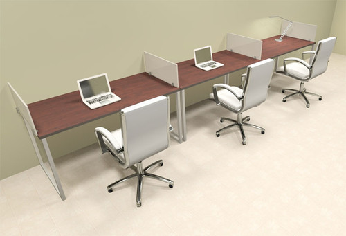 There Person Modern Acrylic Divider Office Workstation, #AL-OPN-SP22