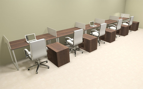Five Person Modern Acrylic Divider Office Workstation, #AL-OPN-SP99