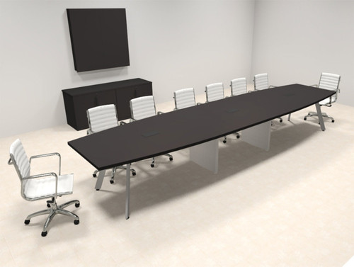 Modern Boat shaped 16' Feet Metal Leg Conference Table, #OF-CON-CV34