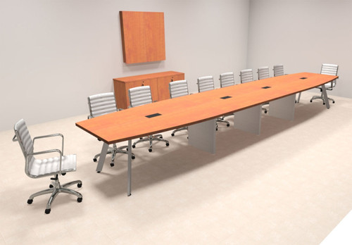 Modern Boat shaped 20' Feet Metal Leg Conference Table, #OF-CON-CV44