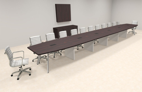 Modern Boat shaped 26' Feet Metal Leg Conference Table, #OF-CON-CV68