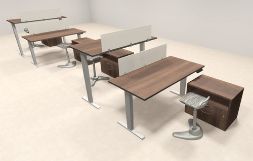 Four Persons Modern Power Height Adjustable Leg Divider Workstation, #AL-OPN-HP45