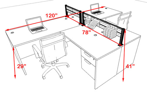 Two Person Modern Aluminum Organizer Divider Office Workstation, #OT-SUL-SPW53