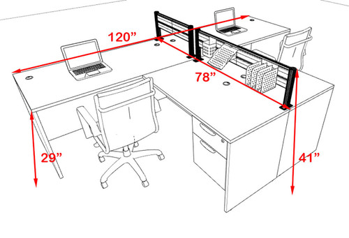 Two Person Modern Aluminum Organizer Divider Office Workstation, #OT-SUL-SPW54