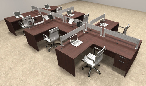 Six Person Modern Aluminum Organizer Divider Office Workstation, #OT-SUL-SPW62