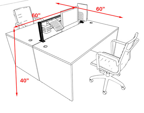 Two Person Modern Aluminum Organizer Divider Office Workstation, #OT-SUL-FPW2