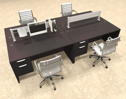Four Person Modern Aluminum Organizer Divider Office Workstation, #OT-SUL-FPW20