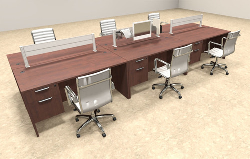 Six Person Modern Aluminum Organizer Divider Office Workstation, #OT-SUL-FPW22