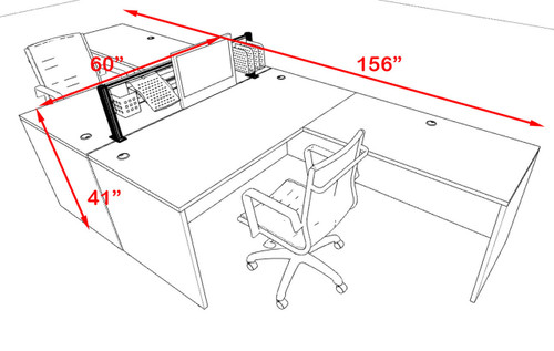 Two Person Modern Aluminum Organizer Divider Office Workstation, #OT-SUL-FPW25