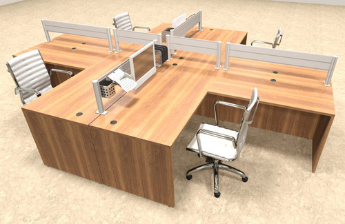 Four Person Modern Aluminum Organizer Divider Office Workstation, #OT-SUL-FPW29