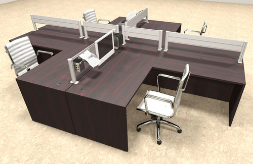 Four Person Modern Aluminum Organizer Divider Office Workstation, #OT-SUL-FPW31