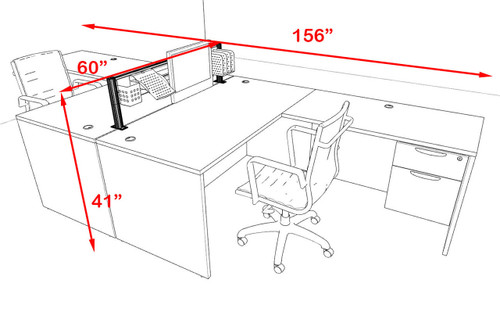 Two Person Modern Aluminum Organizer Divider Office Workstation, #OT-SUL-FPW39