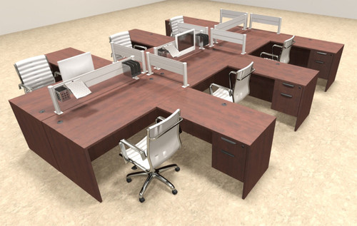 Six Person Modern Aluminum Organizer Divider Office Workstation, #OT-SUL-FPW46