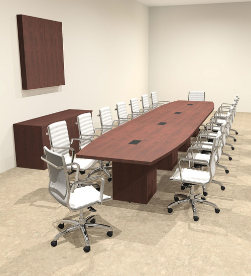 Modern Boat Shaped Cube Leg 18' Feet Conference Table, #OF-CON-CQ50