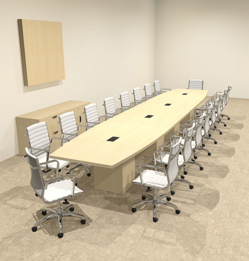 Modern Boat Shaped Cube Leg 20' Feet Conference Table, #OF-CON-CQ56