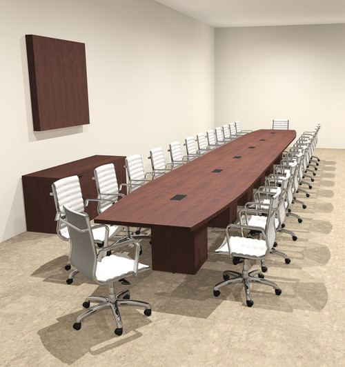 Modern Boat Shaped Cube Leg 28' Feet Conference Table, #OF-CON-CQ90