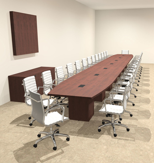 Modern Boat Shaped Cube Leg 30' Feet Conference Table, #OF-CON-CQ98