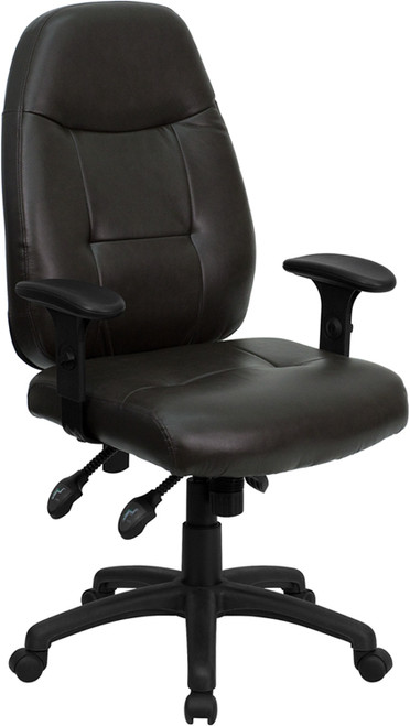 High Back Espresso Brown Leather Executive Office Chair , #FF-0332-14