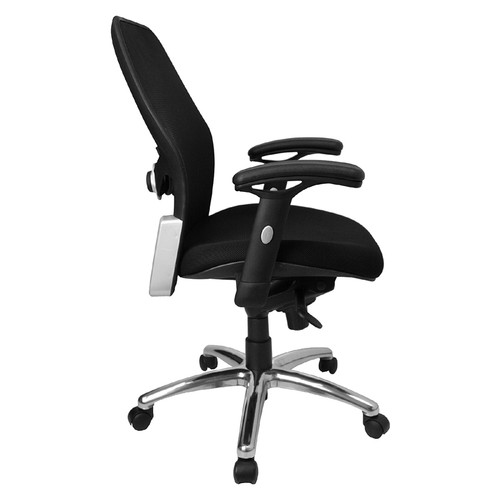 Mid-Back Super Mesh Office Chair with Black Fabric Seat and Knee Tilt Control , #FF-0027-14