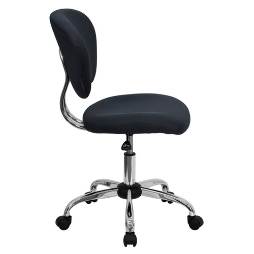 Mid-Back Gray Mesh Task Chair with Chrome Base , #FF-0138-14