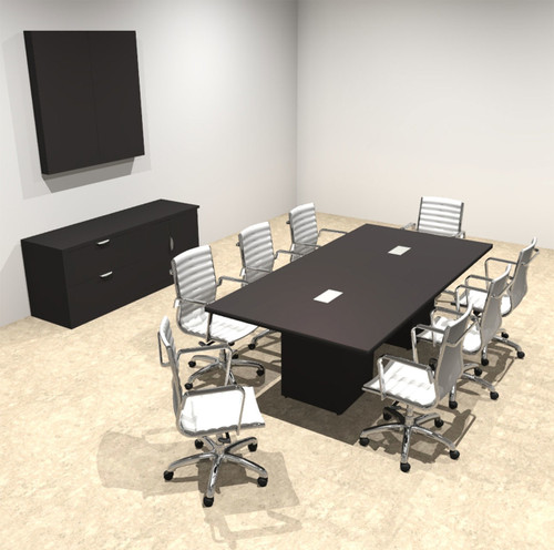Modern Rectangular Top Cube Leg 8' Feet Conference Table, #OF-CON-CS7