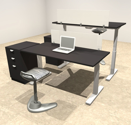 Two Persons Modern Power Height Adjustable Leg Divider Workstation, #OT-SUL-FPH16