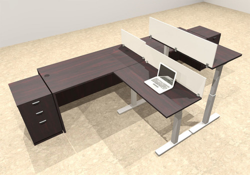 Two Persons Modern Power Height Adjustable Leg Divider Workstation, #OT-SUL-SPH15